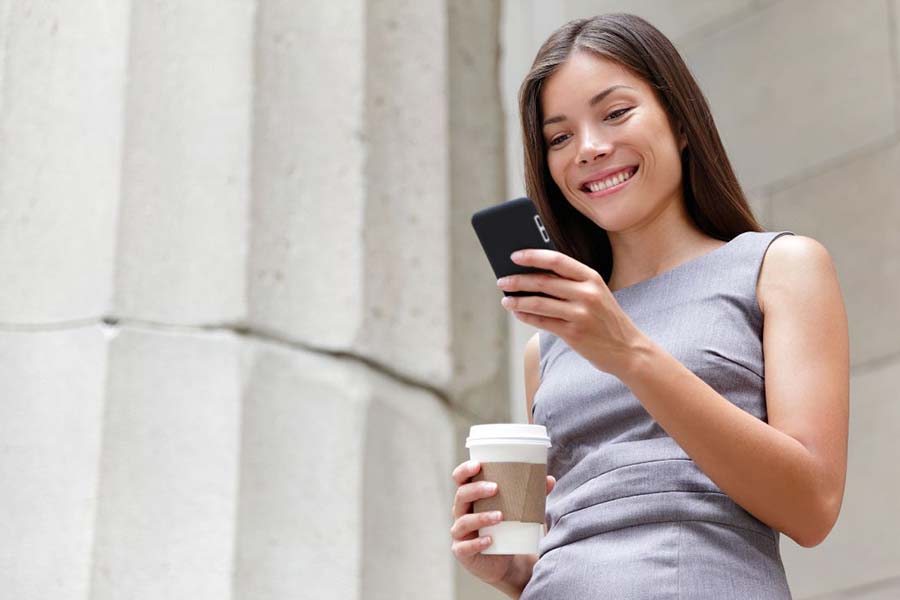 woman on smartphone