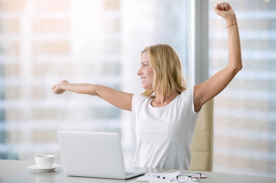 relieved woman