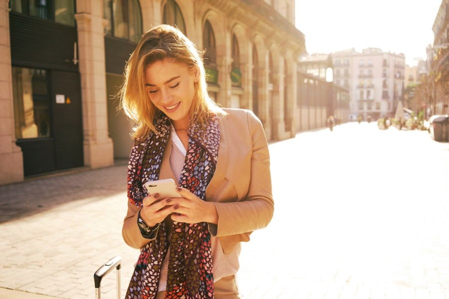 woman on smartphone