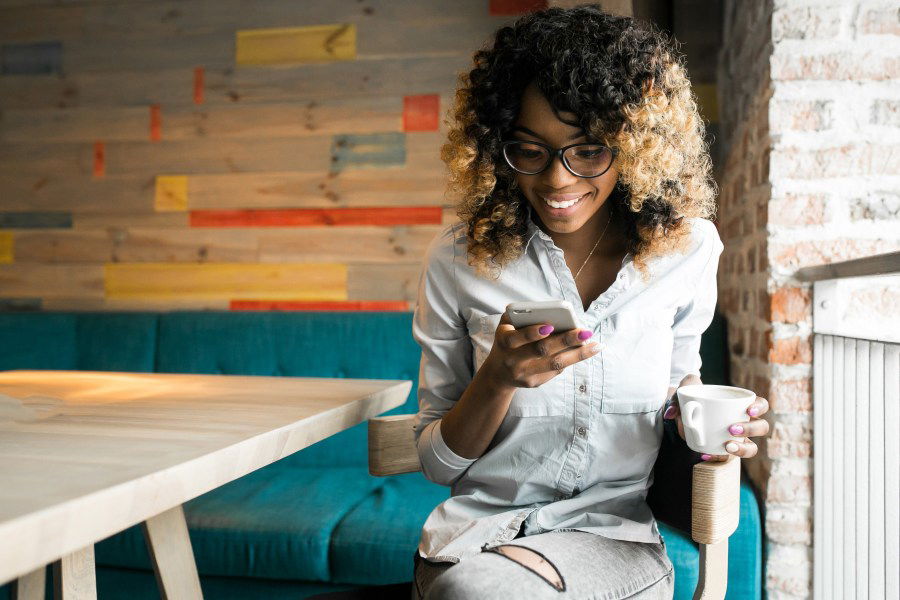 woman on mobile phone