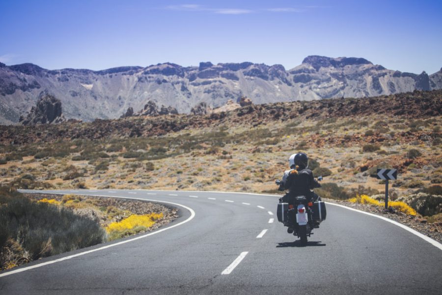 couple on motorcycle