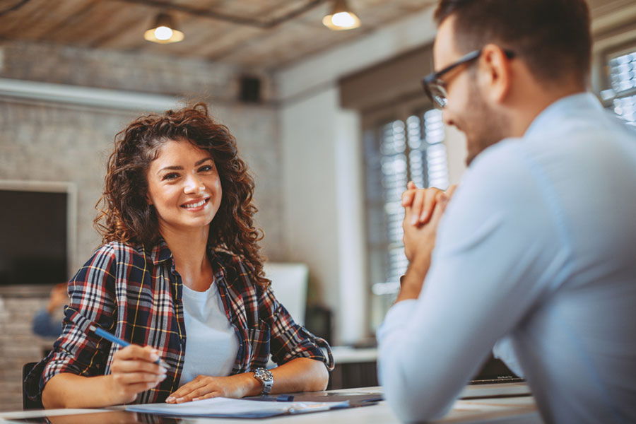 woman getting a loan