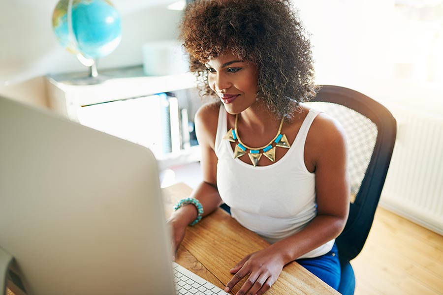 woman typing