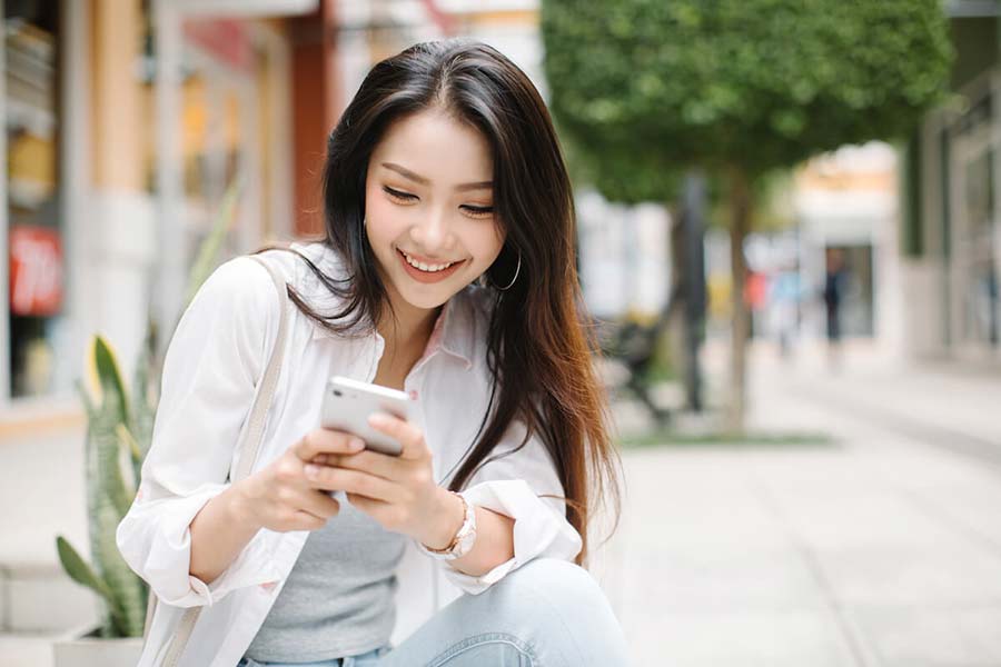 woman on mobile phone