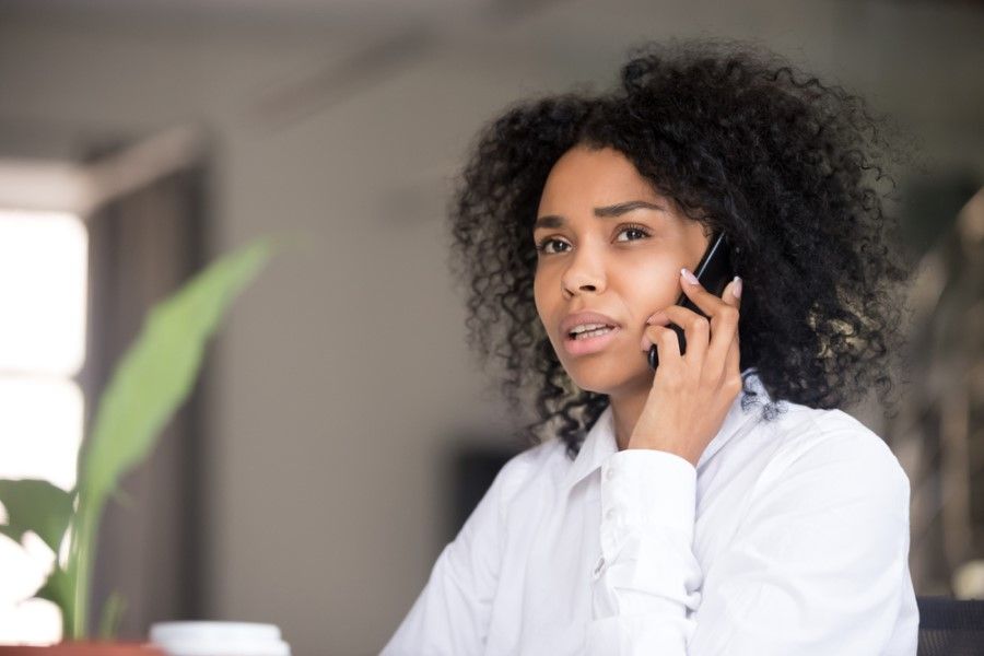 Woman talking on phone