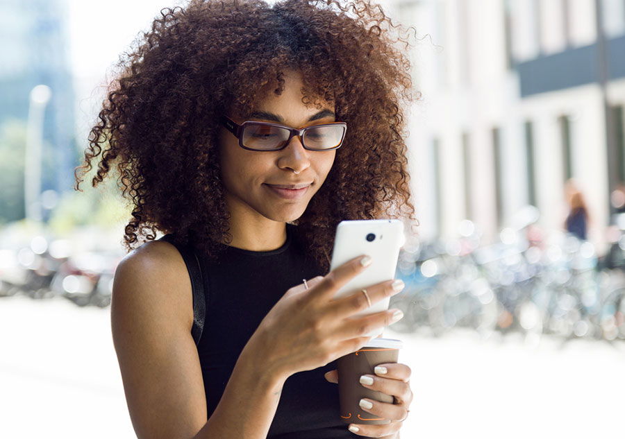 woman on smartphone