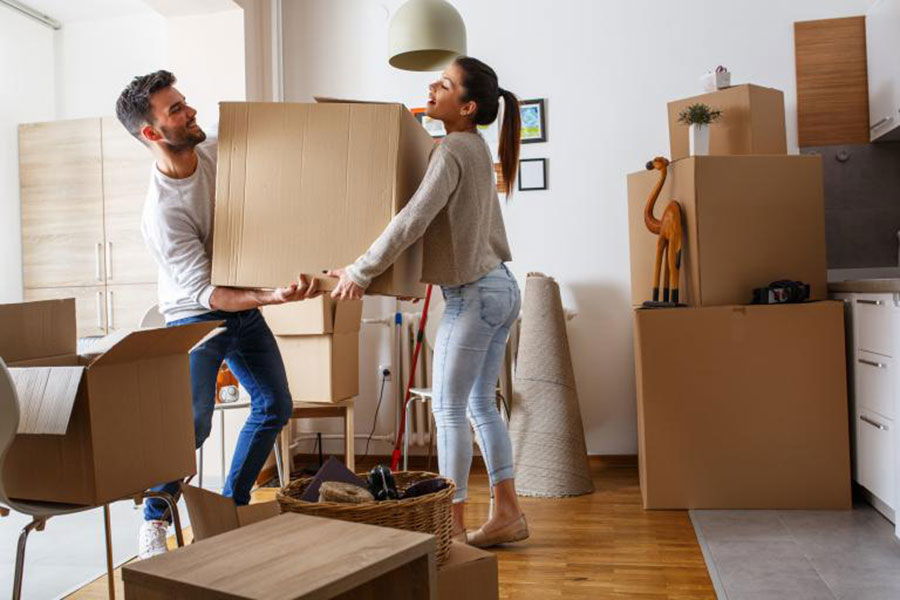 couple moving into apartment