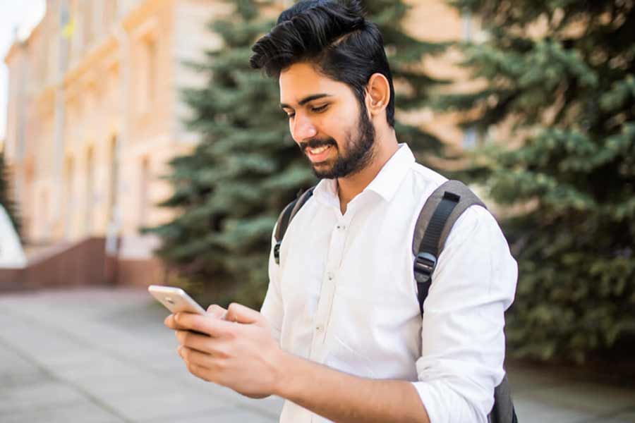 man on mobile phone