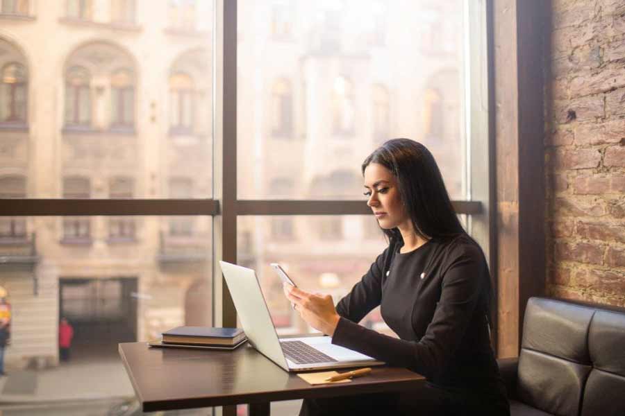 woman working