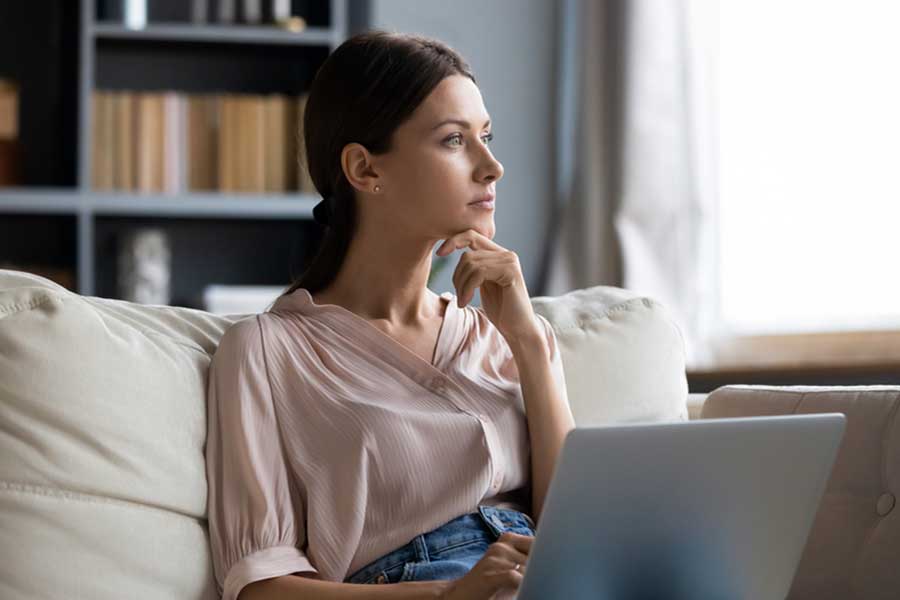 woman on couch