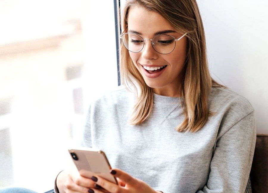 woman using smartphone