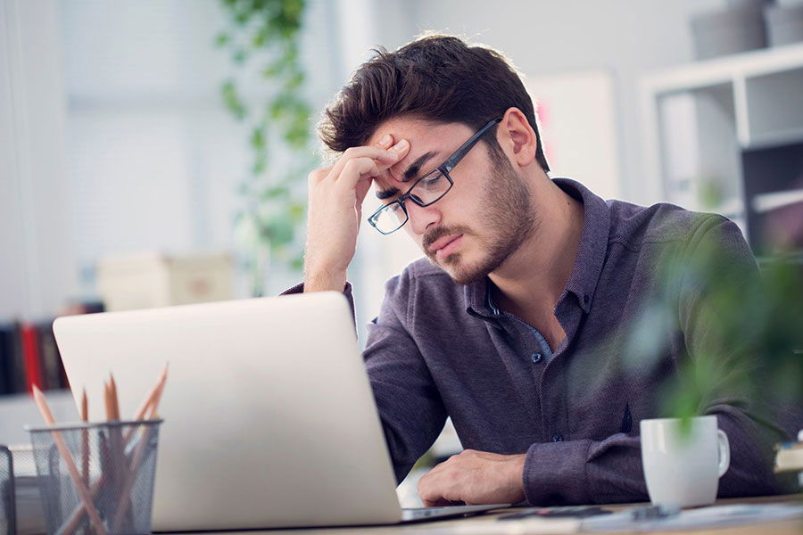 man at desk