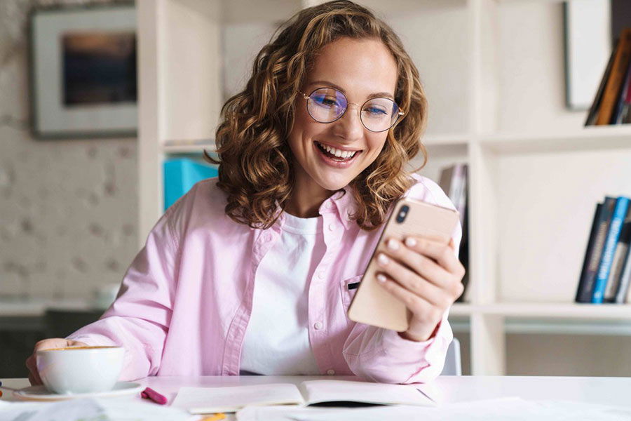 woman on smartphone