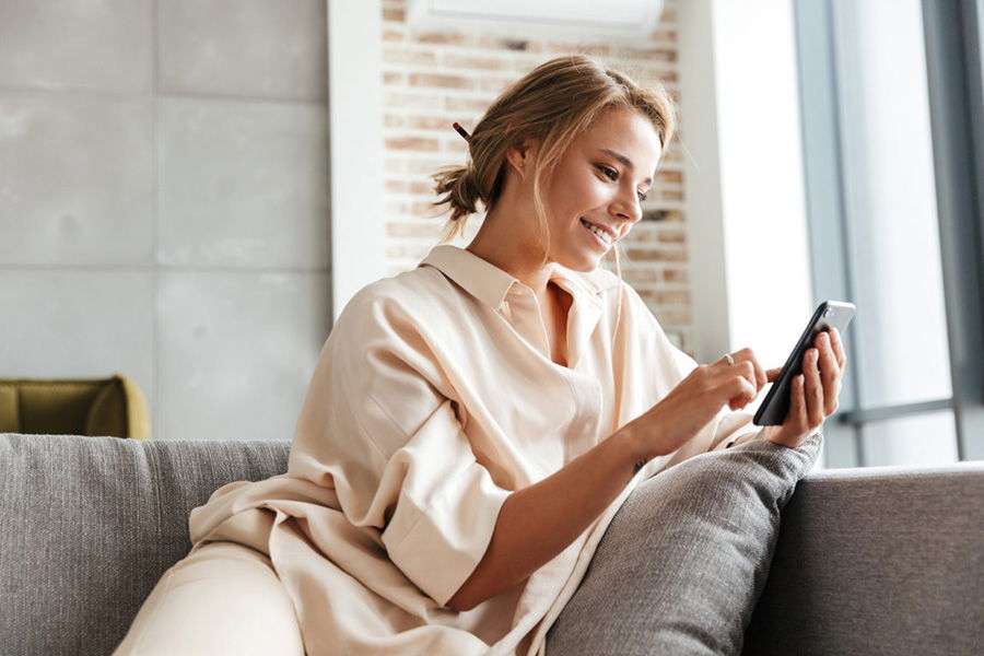 woman on smartphone