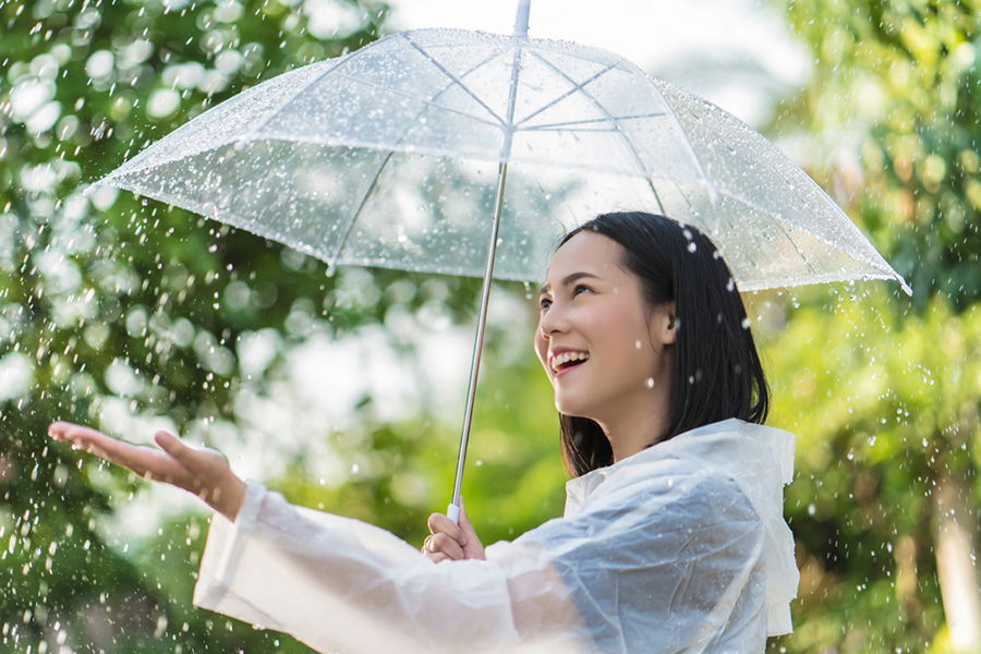 woman with umbrella