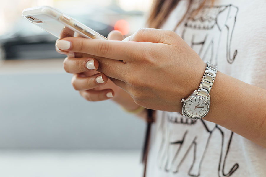 woman using mobile phone