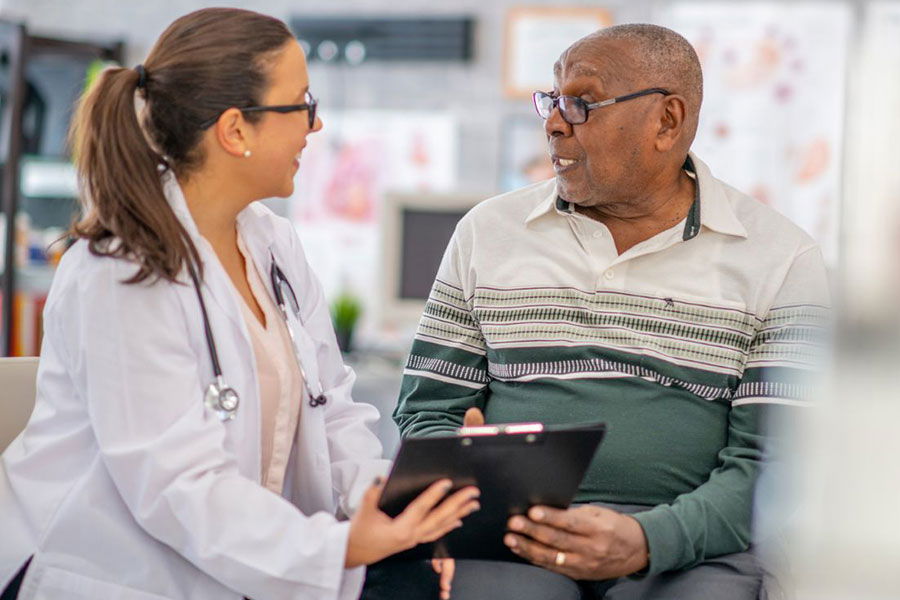 man visiting doctor