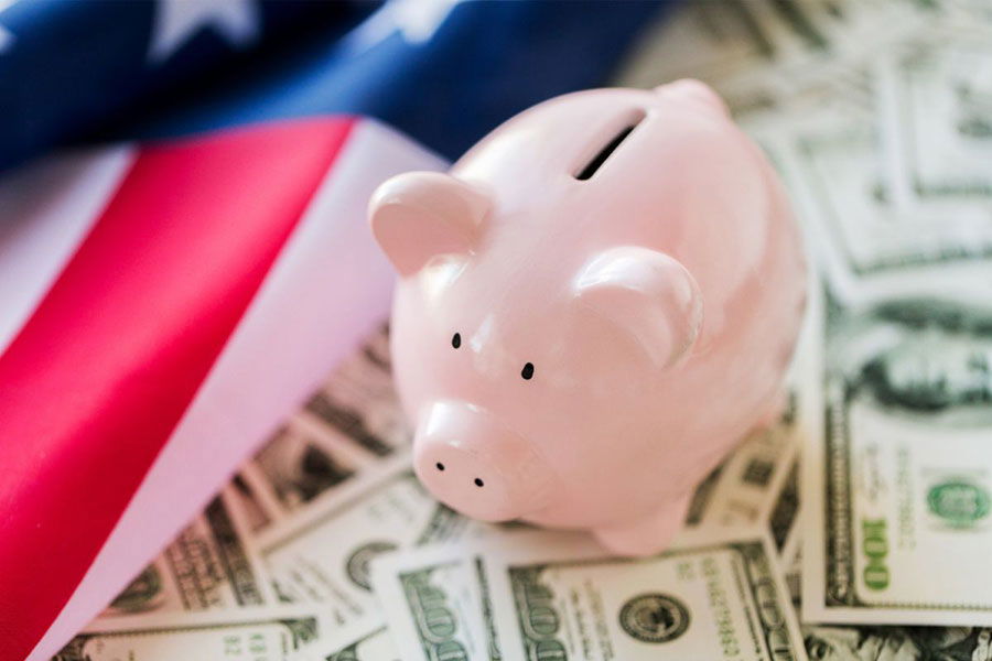 US flag piggy bank