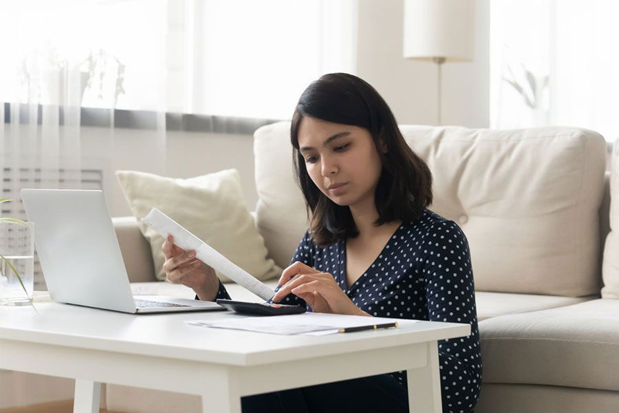 woman managing finances