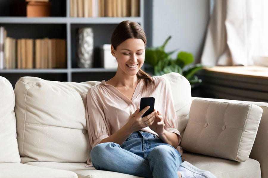 woman on mobile phone