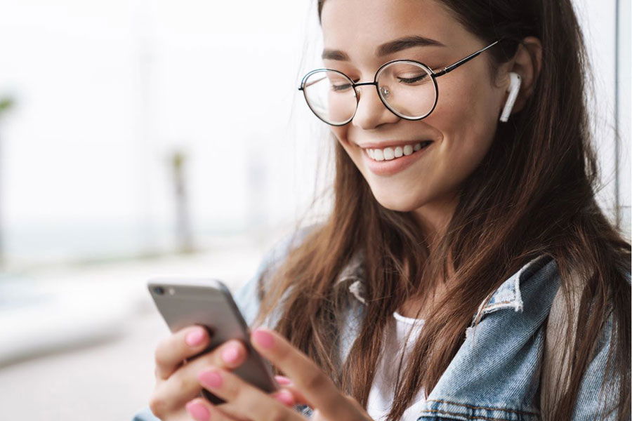 woman using phone