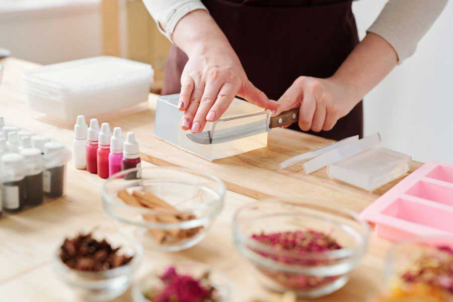 making soap