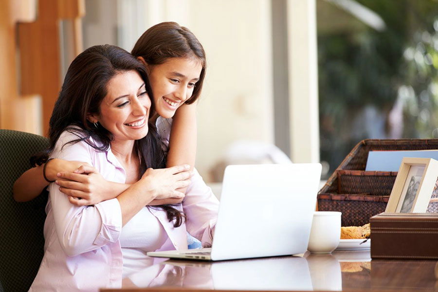 mother and teen daughter