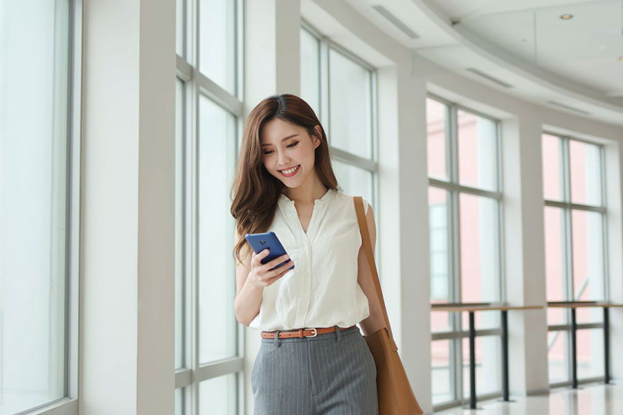 woman using mobile phone