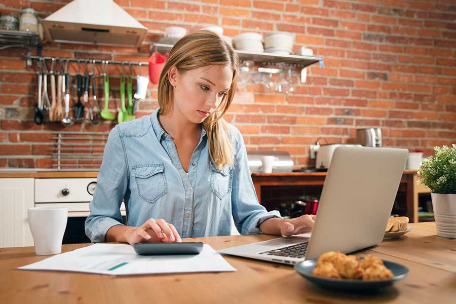 woman reviewing finances