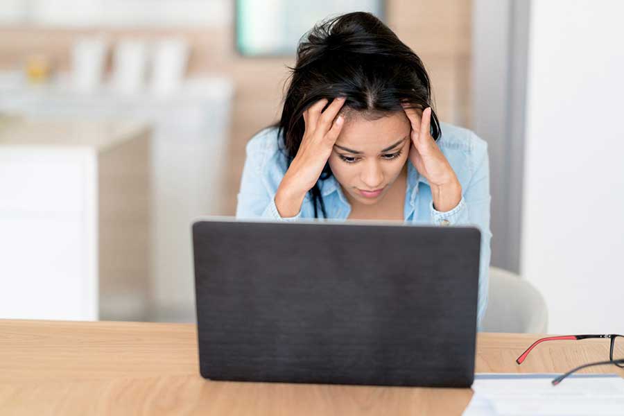 woman worried about credit