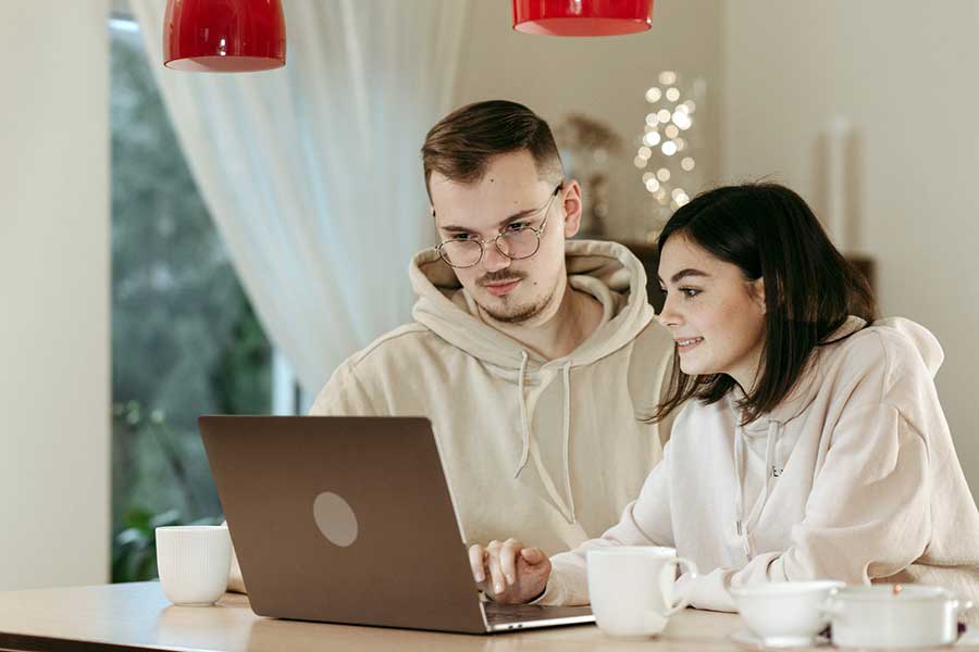 couple reviewing finances