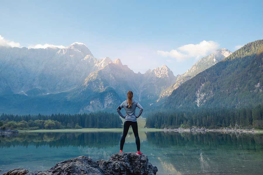 woman reflecting on success