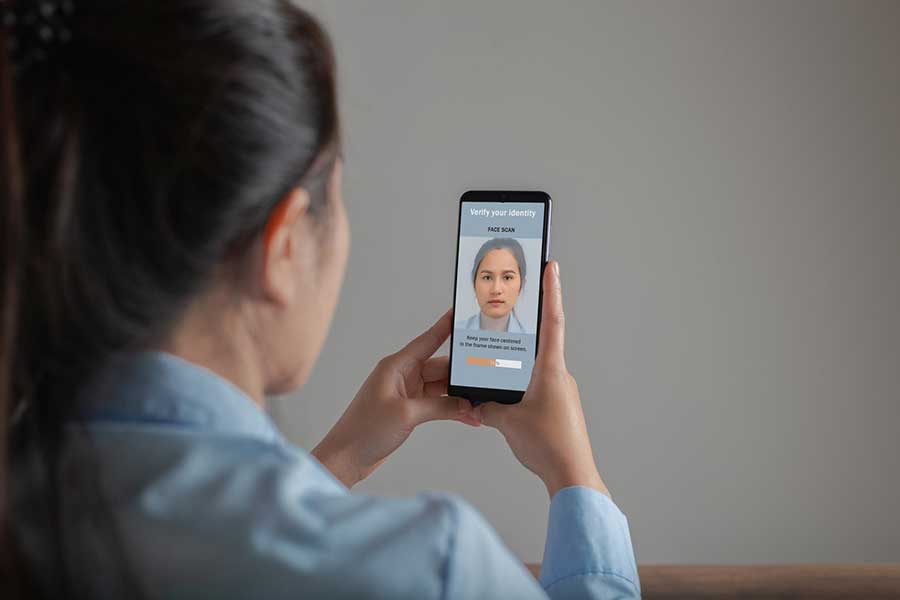 woman verifying identity online