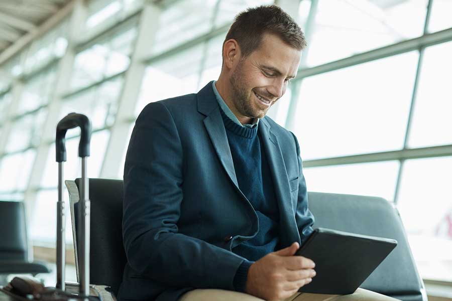 man reviewing investment portfolio