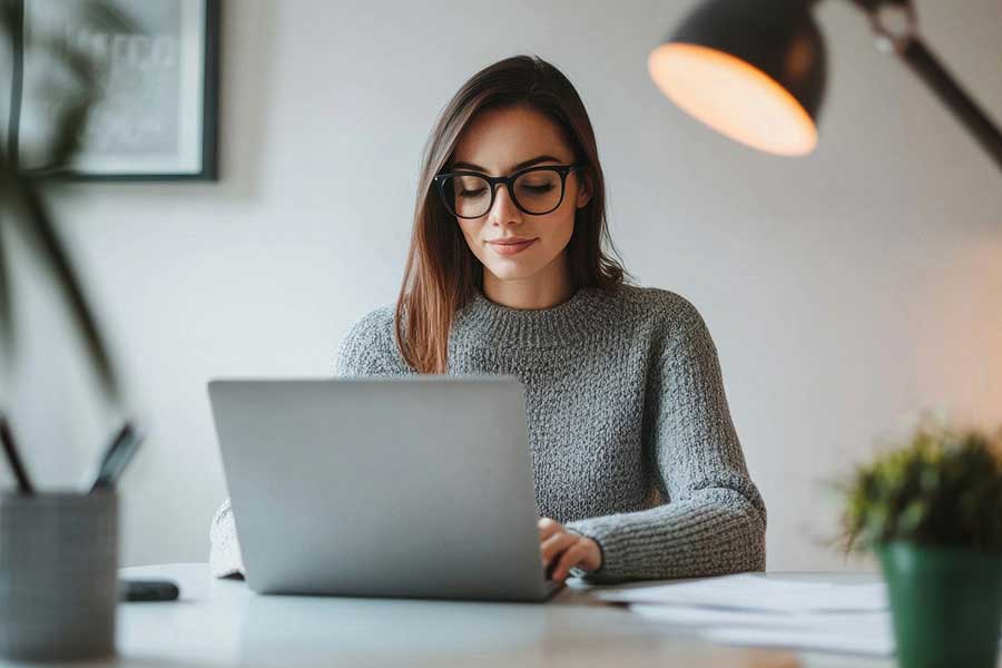 woman trading stocks on laptop