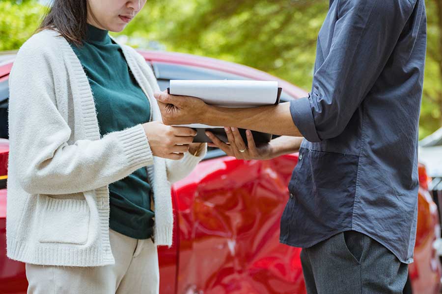 woman after a car accident