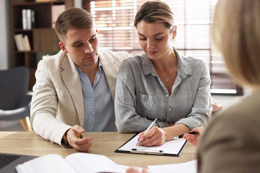 couple meeting with banker