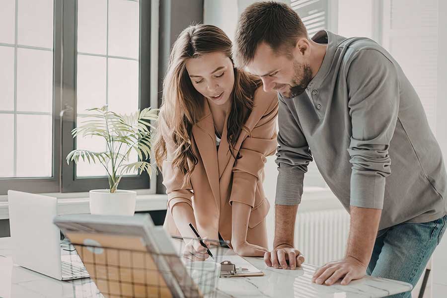 couple reviewing finances