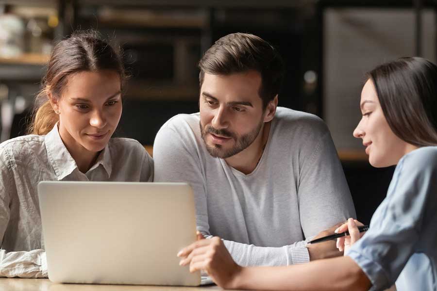 couple reviewing mortgage documents